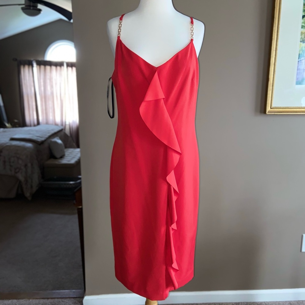 Guess Red Dress - Gold Chain Straps